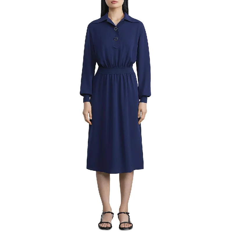 casual evening dressLafayette 148 New York Womens Waistband Casual Midi Dress