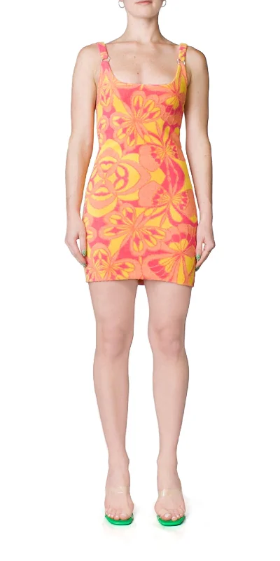 wrap dressOpen Back Terry Mini Dress In Pink Lemonade