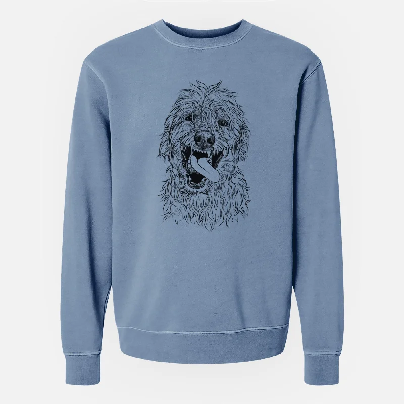 smooth fit athletic sweatshirtBare Groot the Irish Wolfhound - Unisex Pigment Dyed Crew Sweatshirt