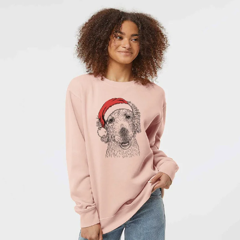 eco-friendly sports hoodieSanta Preston the Labradoodle - Unisex Pigment Dyed Crew Sweatshirt