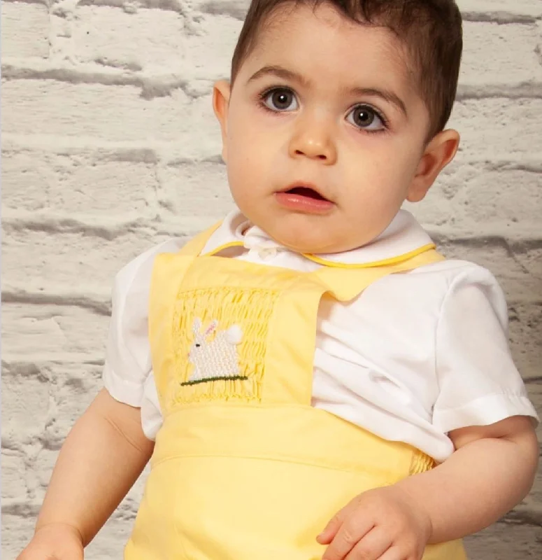 bohemian dressSonata Boys Yellow Smocked Romper