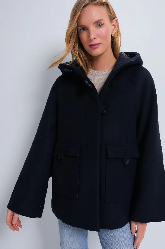 functional coatSky Captain Boiled Wool Midi Jacket