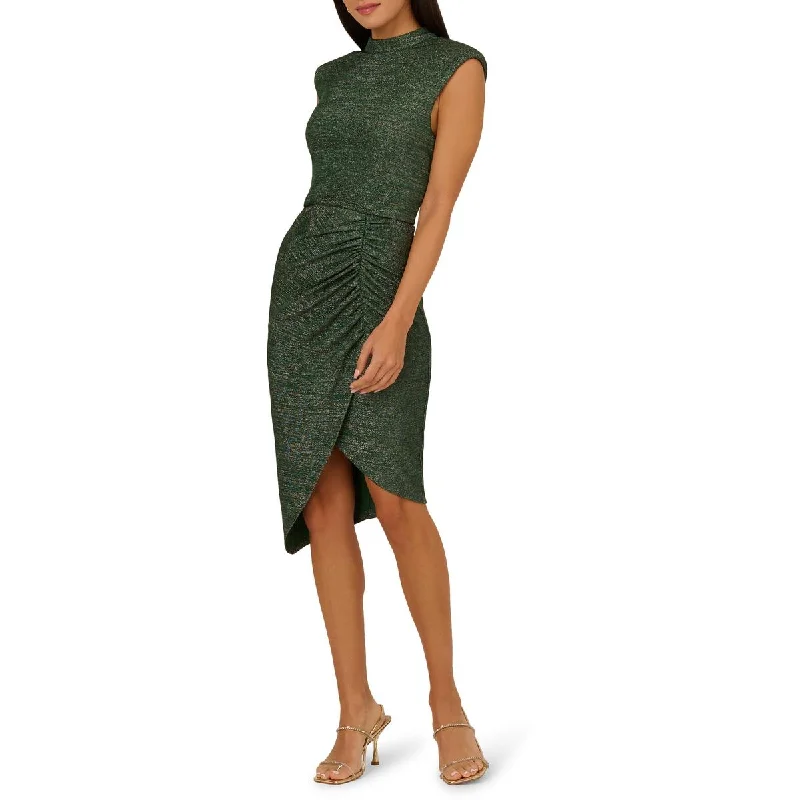 lace dressAdrianna Papell Womens Metallic Mock Neck Cocktail And Party Dress