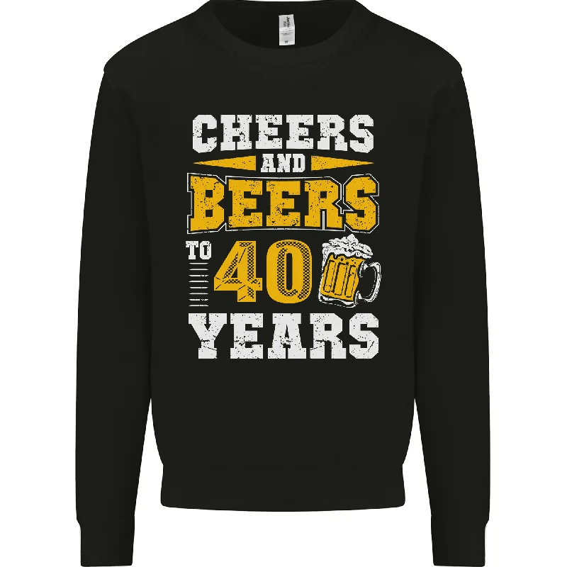 athletic streetwear sweatshirt40th Birthday 40 Year Old Funny Alcohol Mens Sweatshirt Jumper