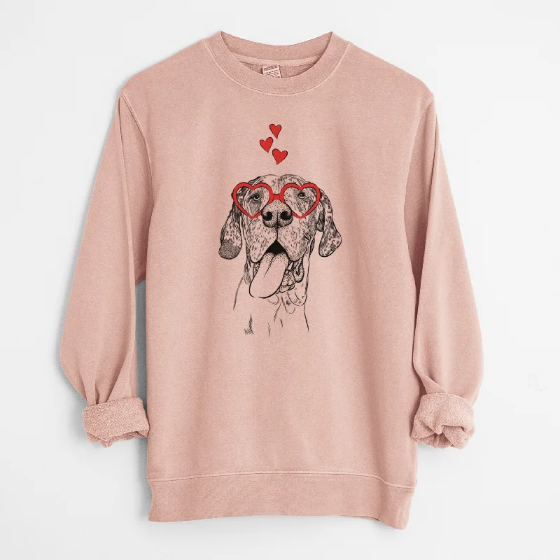 graphic gym sweatshirtValentine Hennessey the Great Dane - Unisex Pigment Dyed Crew Sweatshirt