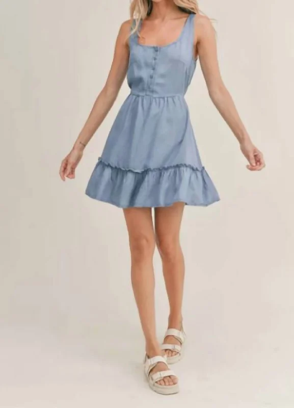 luxury dressGal Mini Dress In Chambray