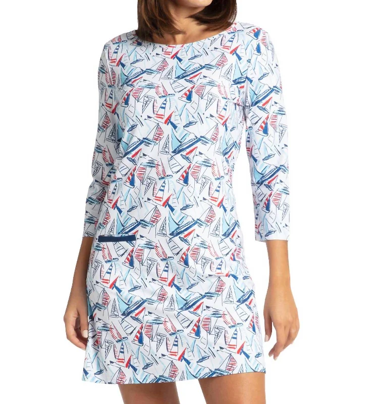 chic slip dressCabana Shift Dress In Sailboat