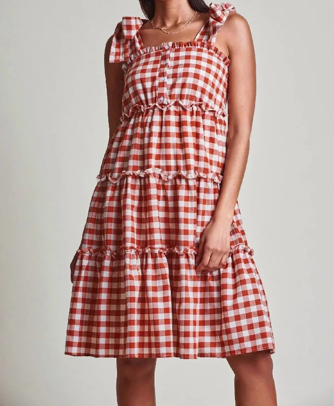 sleek midi dressSylvana Dress In Check Print