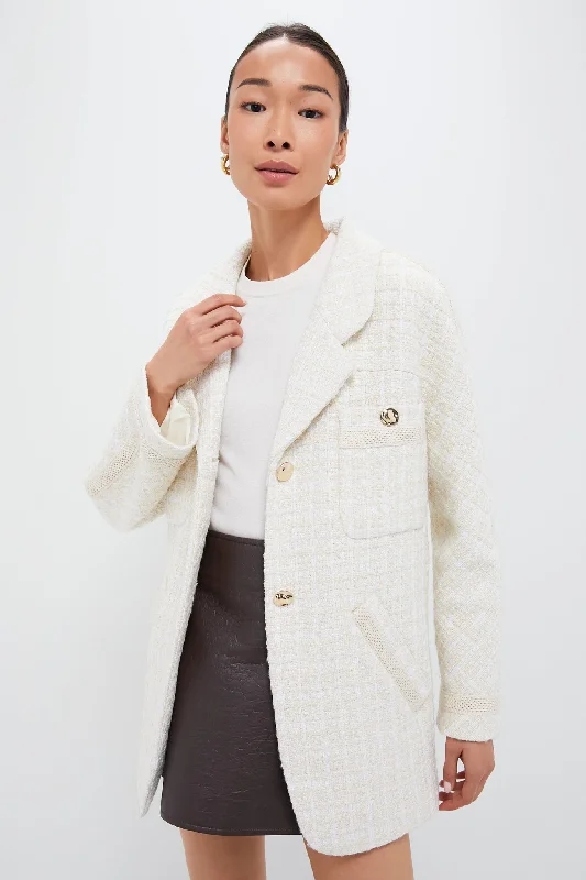 trendy casual outerwearIvory Tweed Renata Jacket