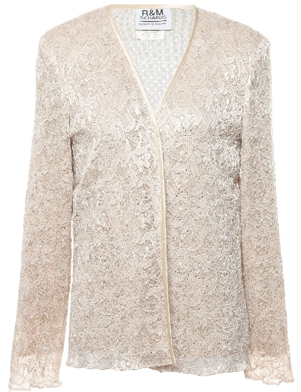 insulated trench coatBeige Lace Evening Jacket - M