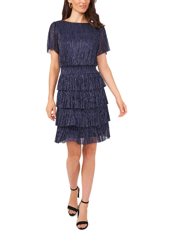 layered dressWomens Tiered Mini Fit & Flare Dress