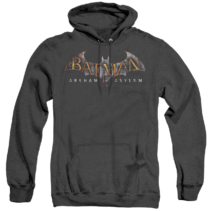 retro hoodieBatman Arkham Asylum Arkham Asylum Logo - Heather Pullover Hoodie