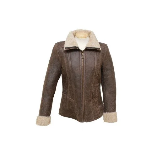 lightweight outerwearEastern Counties Leather Womens/Ladies Krissy Aviator Sheepskin Coat