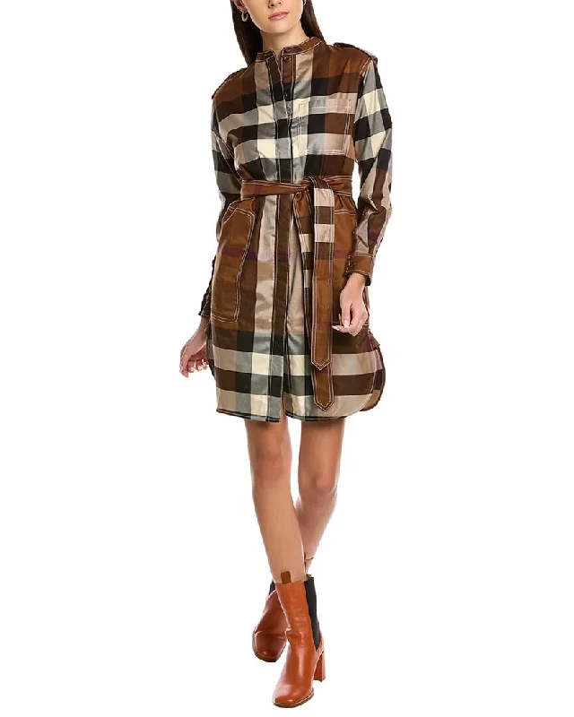 playful dressBurberry Check Tie-Waist Shirt Dress