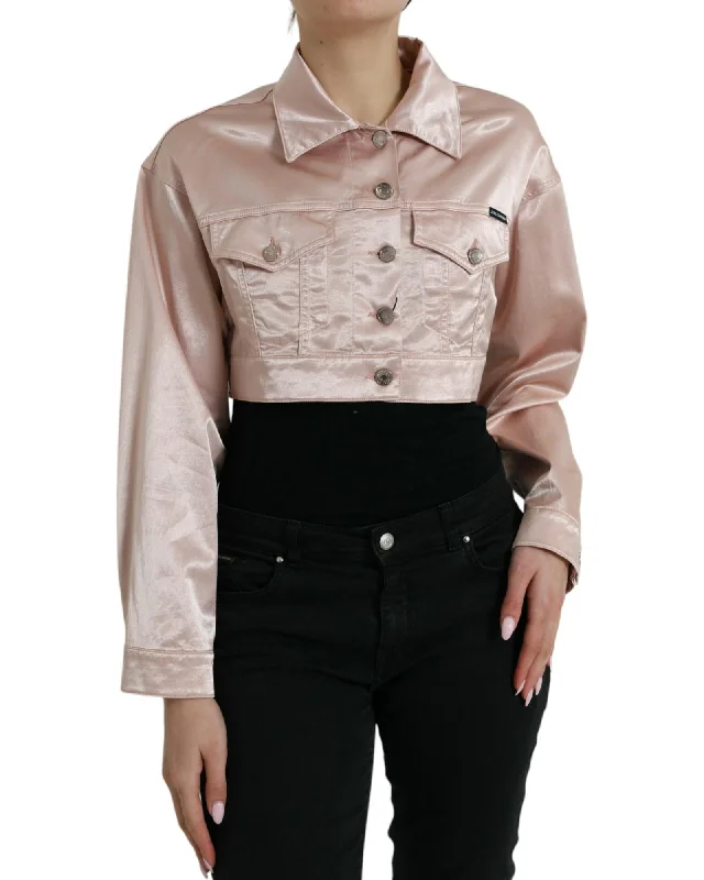 chic outerwearDolce & Gabbana  Women's Cropped Satin Jacket