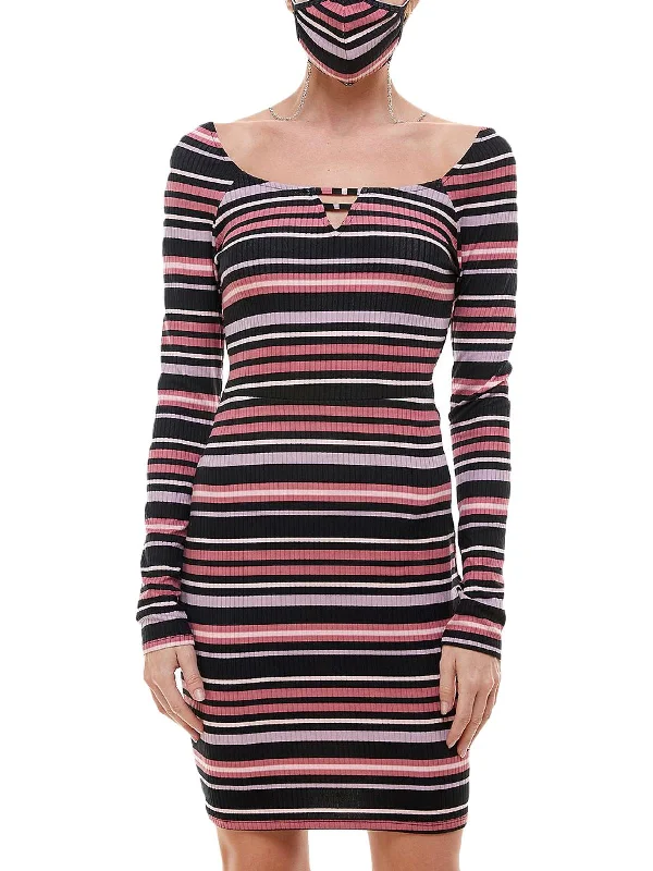 pleated maxi dressJuniors Womens Striped Short Sweaterdress