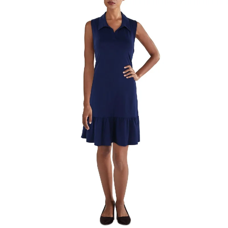 ruched dressX by Gottex Womens Collar Midi Shift Dress