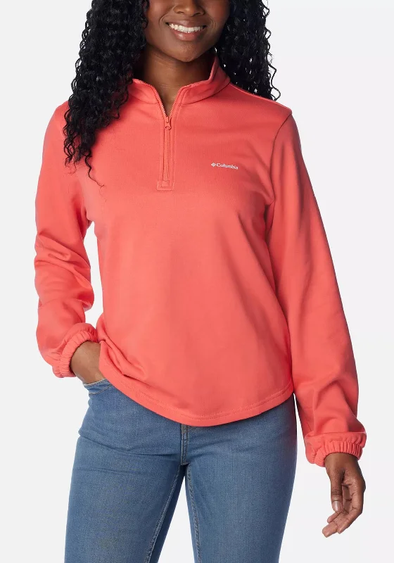 fleece hoodie for winterColumbia Womens Trek™ French Terry Half Zip Top, Juicy