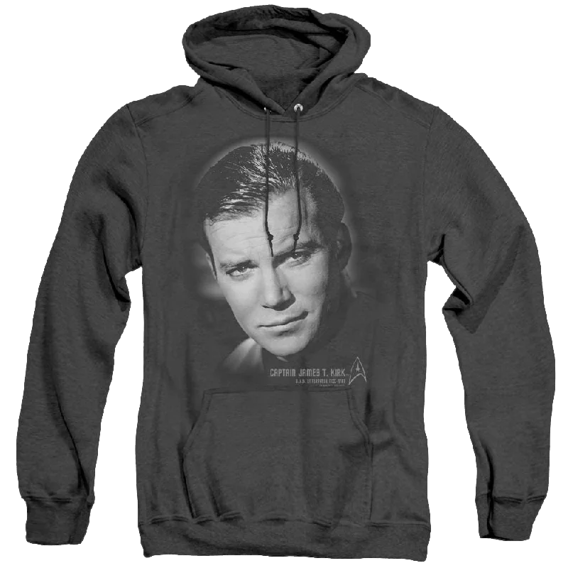 fleece-lined hoodieStar Trek The Original Series Captain Kirk Portrait - Heather Pullover Hoodie