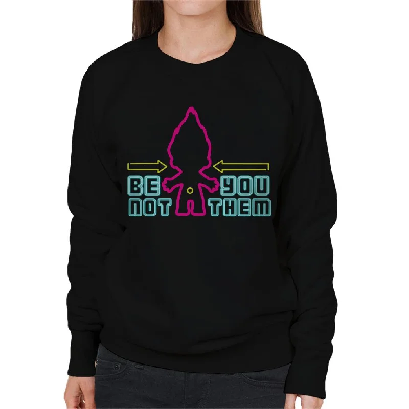 stylish performance hoodieTrolls Neon Silhouette Be You Not Them Women's Sweatshirt