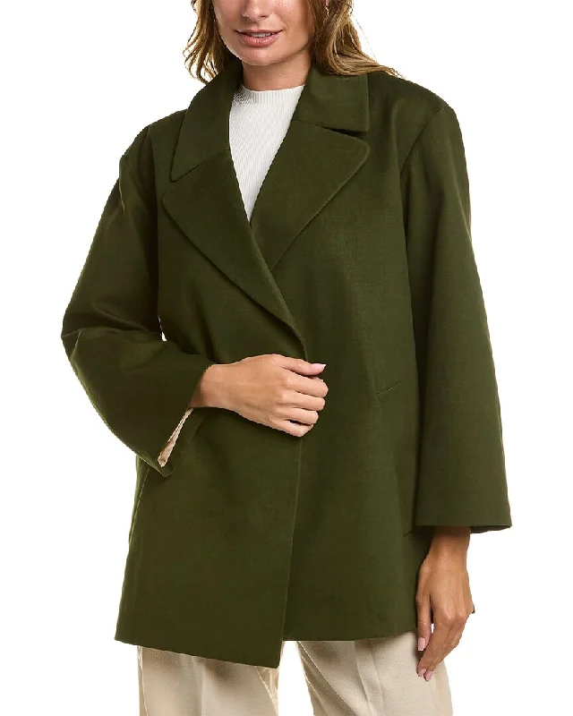 stylish blazer coatOscar De La Renta Twill Corduroy Silk-Lined Oversized Jacket