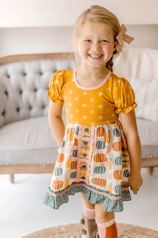 draped dressLittle Pumpkin Jubilee Button Dress