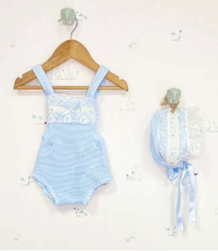 elegant shift dressBaby Blue and White Lace Romper