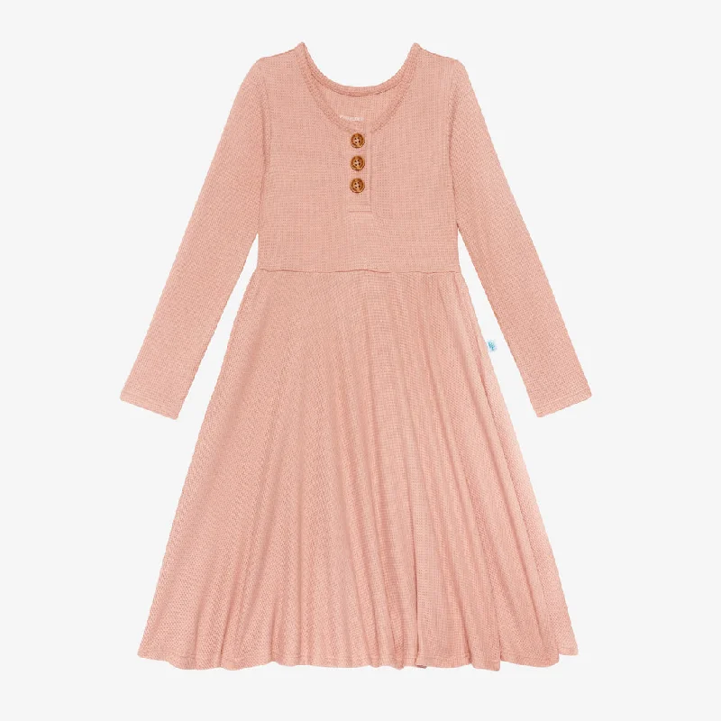 structured dressPosh Peanut Desert Rose Waffle Twirl Dress