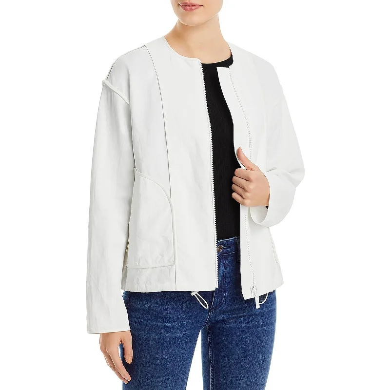 sporty jacketWomens Linen Short Bomber Jacket