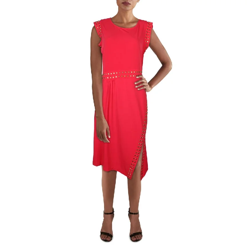 tiered dressMICHAEL Michael Kors Womens Petites Studded Knee Length Shift Dress