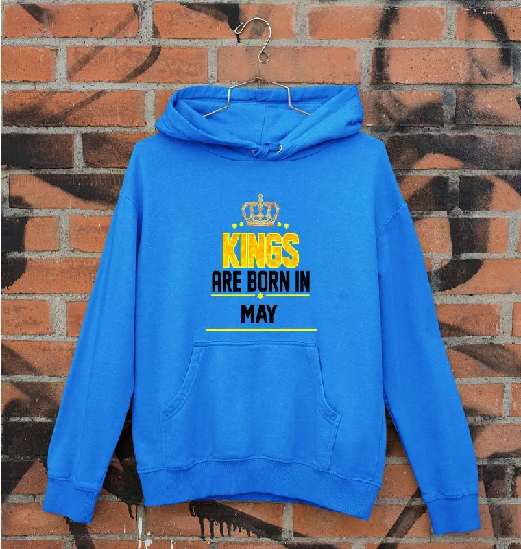 slim fit hoodieKings Are Born In May Unisex Hoodie for Men/Women