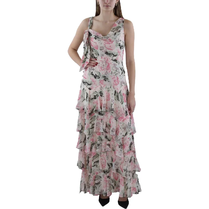 flowy evening dressLauren Ralph Lauren Womens Tiered Maxi Evening Dress