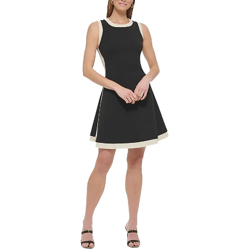 satin midi dressCalvin Klein Womens Petites Contrast Trimmed Mini Fit & Flare Dress