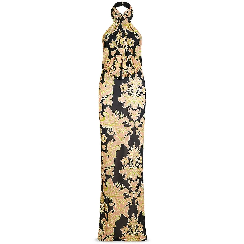 casual dressEtro Milano Womens Printed Open Back Halter Dress