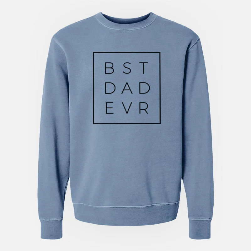 comfortable athletic sweatshirtBest Dad Evr Boxed - Unisex Pigment Dyed Crew Sweatshirt