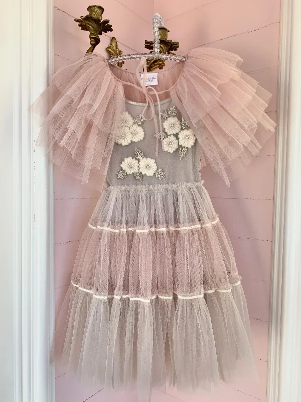 flowy dressRose Tulle Capelet