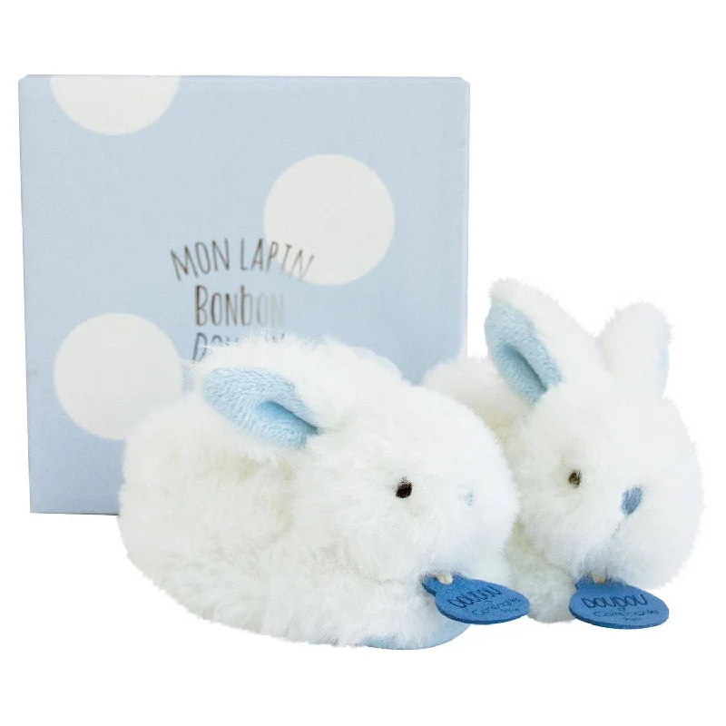 luxury dressBlue Bunny Booties with Rattle - Size 0/6 months