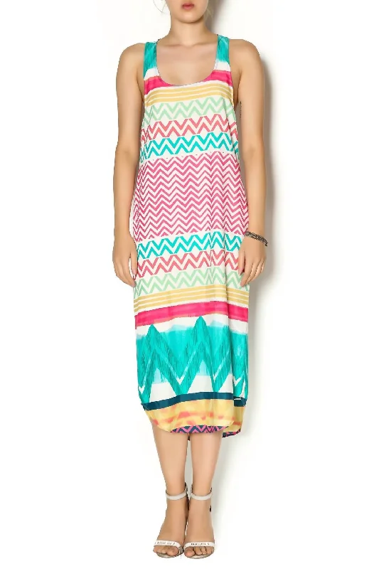 silk dressMulti Border Keyhole Maxi