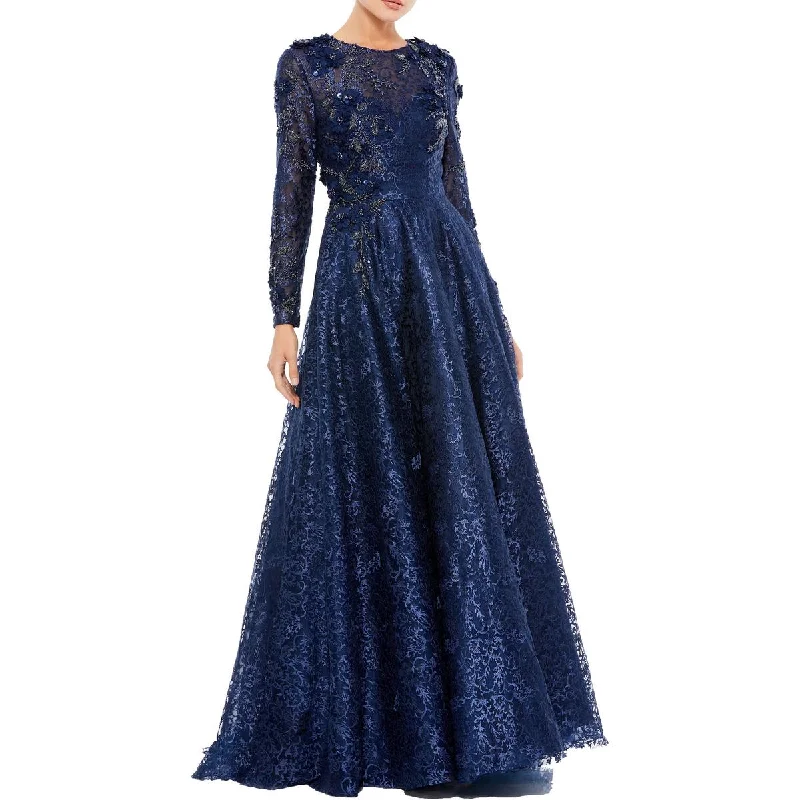 wool dressMac Duggal Womens Lace Embellished Evening Dress