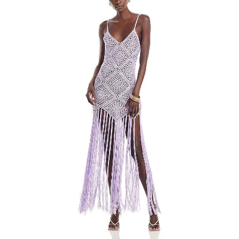 statement dressLine & Dot Womens Crochet Fringe Maxi Dress