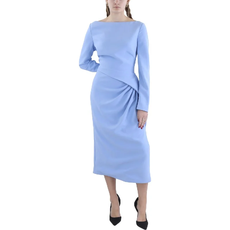 elegant evening dressSafiyaa Womens Casual Solid Midi Dress