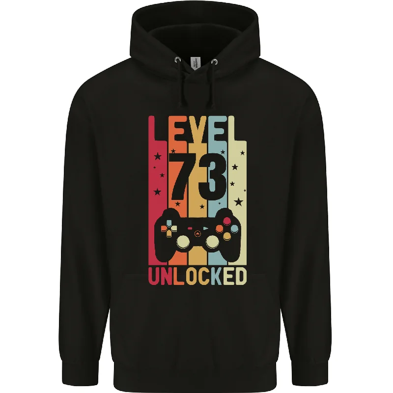 urban hoodie73rd Birthday 73 Year Old Level Up Gaming Mens 80% Cotton Hoodie