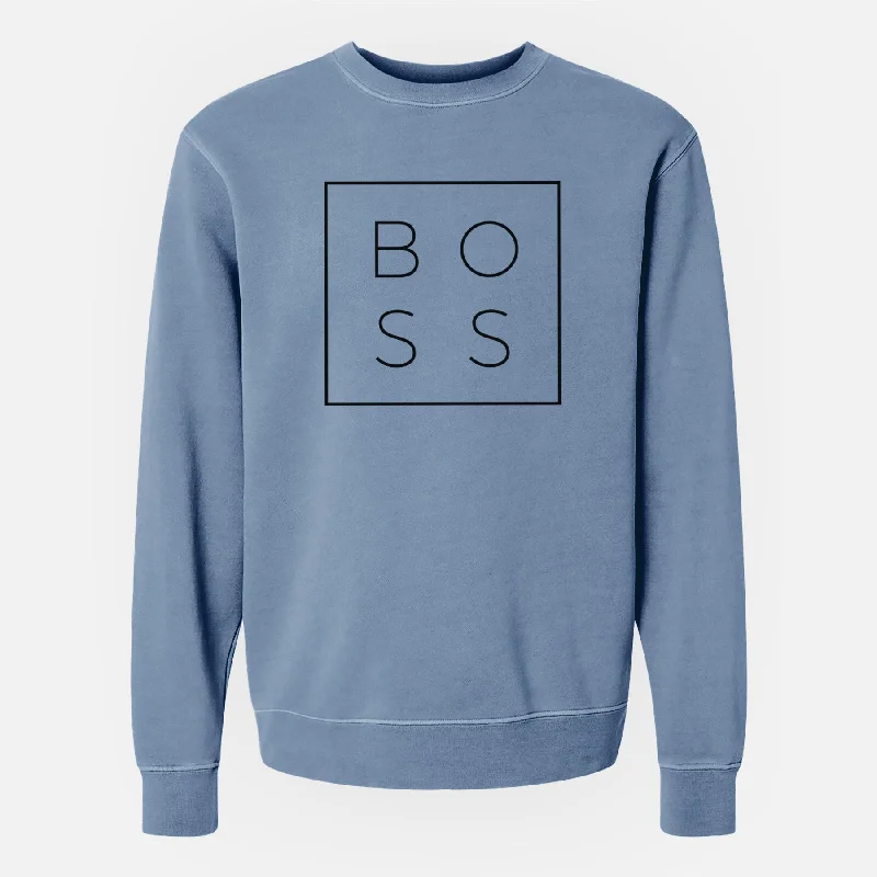 activewear hoodieBoss Boxed - Unisex Pigment Dyed Crew Sweatshirt