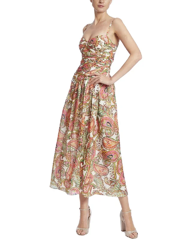 minimalistic dressBadgley Mischka Print Draped Maxi Dress