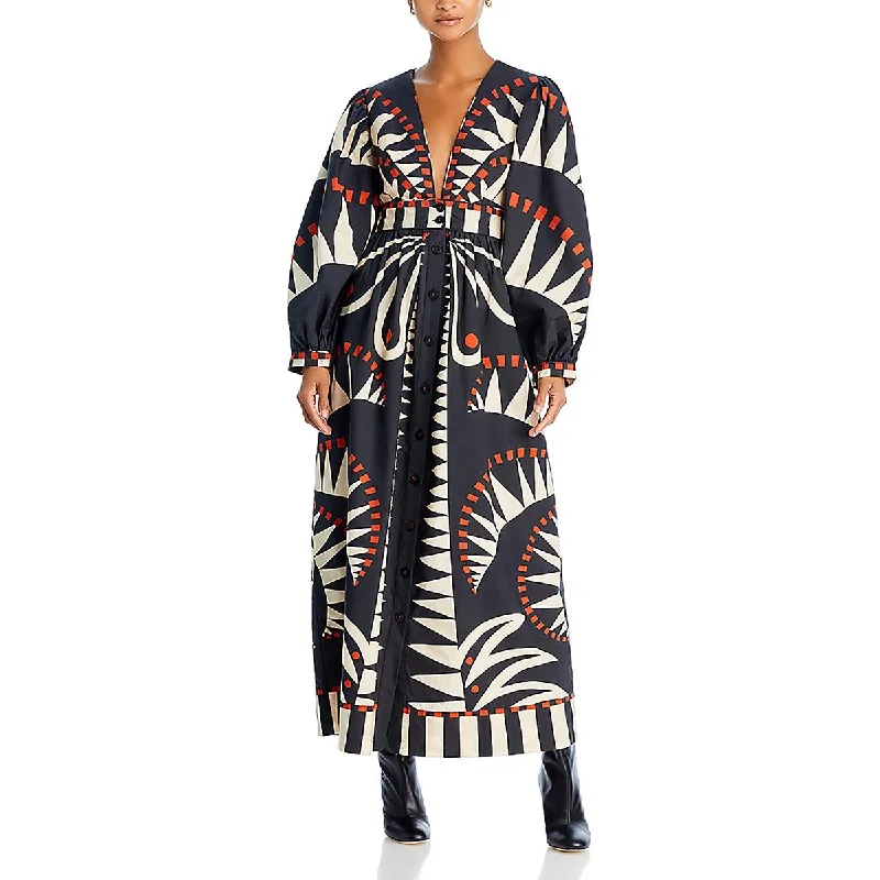 classic fit-and-flare dressFARM Rio Womens Printed V Neck Maxi Dress