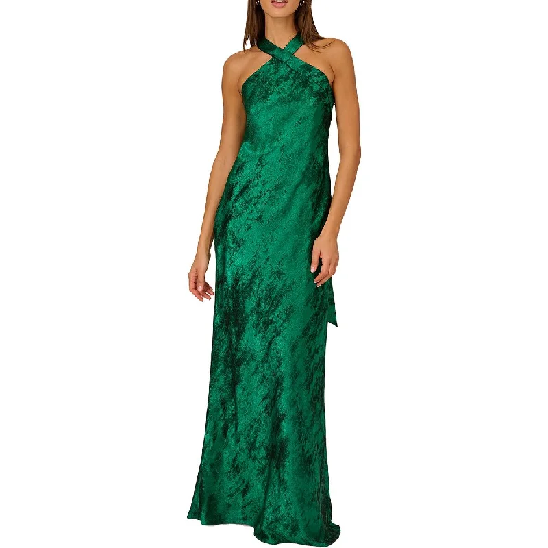 floral wrap dressAidan by Aidan Mattox Womens Metallic Drape Back Evening Dress