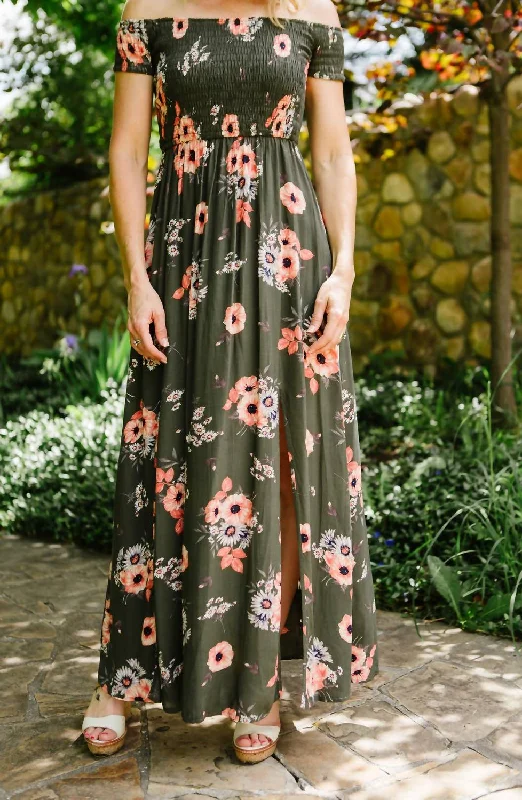 ashionable dressPoppy & Daisy Floral Maxi In Olive