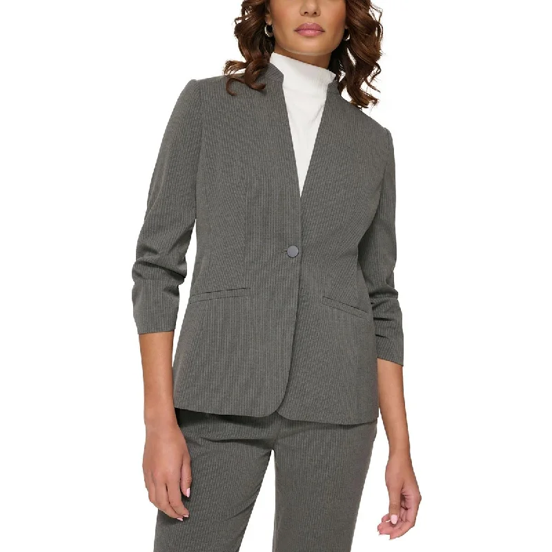 tailored coatWomens Suit Separate Pinstripe One-Button Blazer