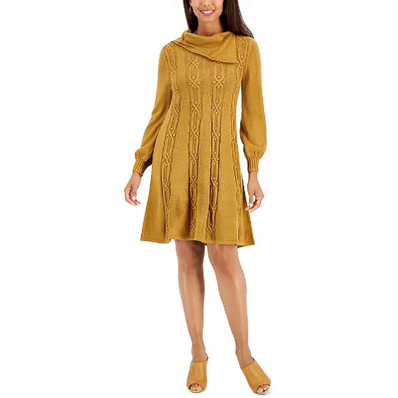 vintage-inspired dressSignature By Robbie Bee Womens Petites Sweaterdress Asymmetrical