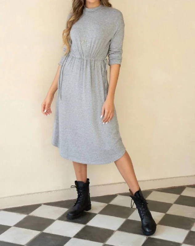 wrap dressSlim Fit Soft Knit Long Sleeve Dress - Heather Grey